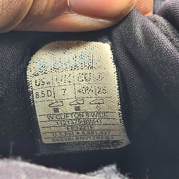 Hoka One One Clifton 8 Womens Size 8.5 Wide Black Running Shoes Lightweight - Picture 6 of 13